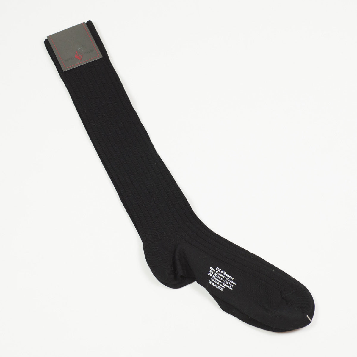 Black over-the-calf fil d'ecosse cotton socks