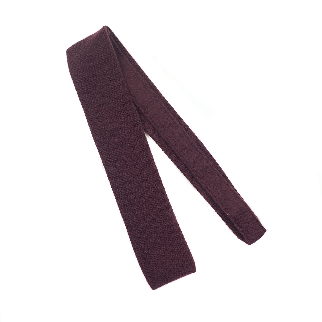 Burgundy wool & cashmere knit tie