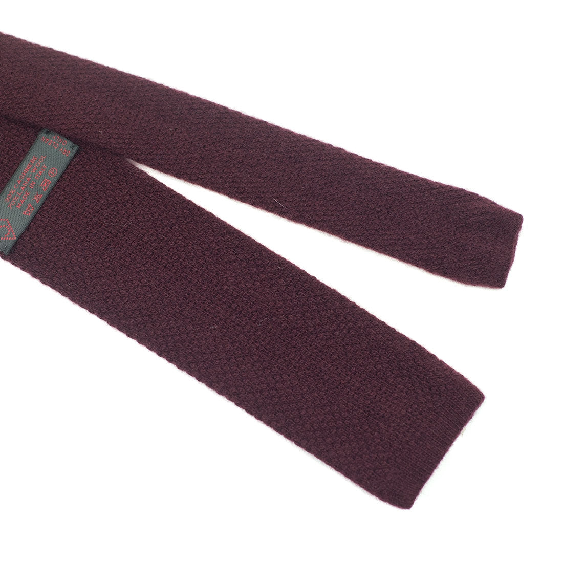 Burgundy wool & cashmere knit tie