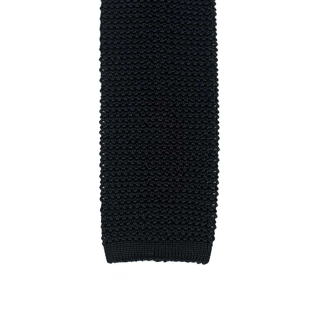 Black crunchy silk knit tie