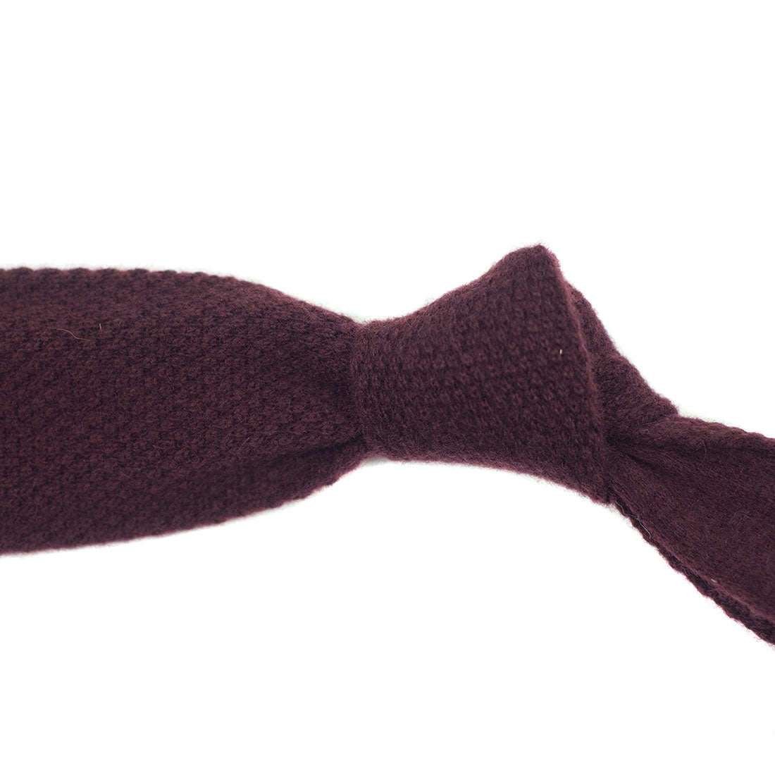 Burgundy wool & cashmere knit tie