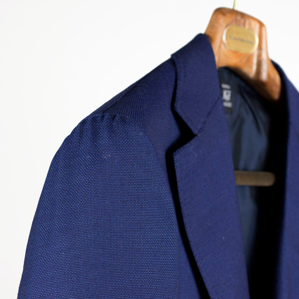 Drapers blue hopsack wool single-breasted sport coat, 9 oz. wool