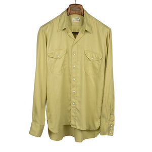 Wythe Pearl snap shirt in sunshine yellow tencel gabardine