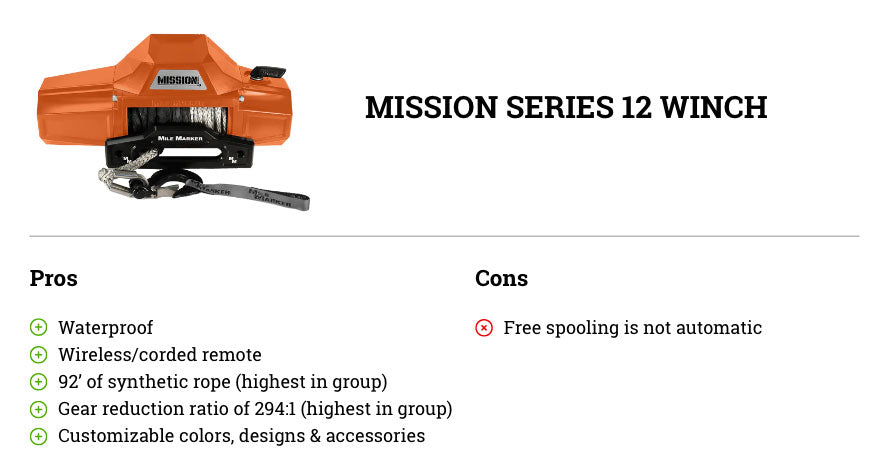 Mile Marker: Mission Series 12 Winch