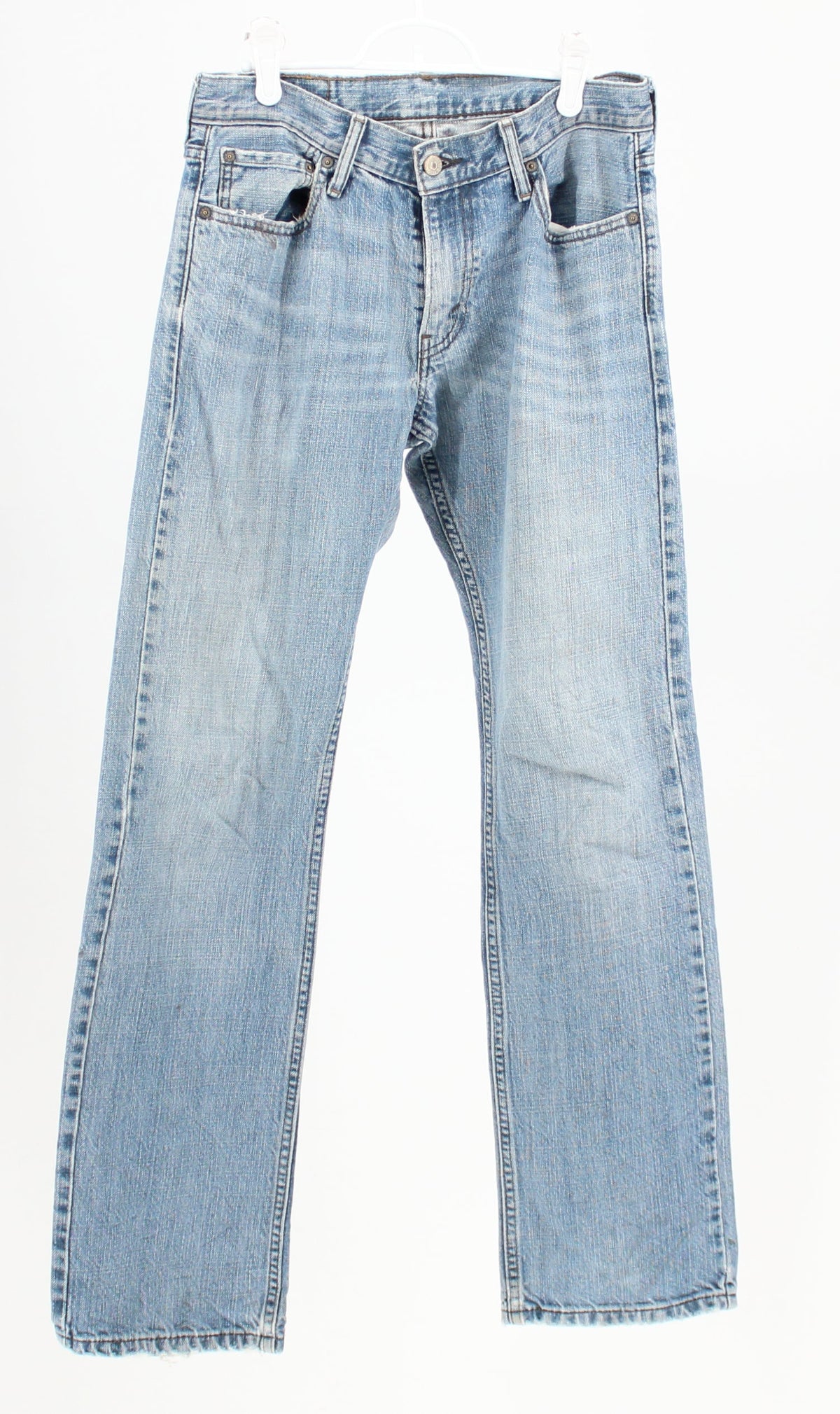 Shop Levis 514 Distressed Straight Leg with red tag Thriftezee