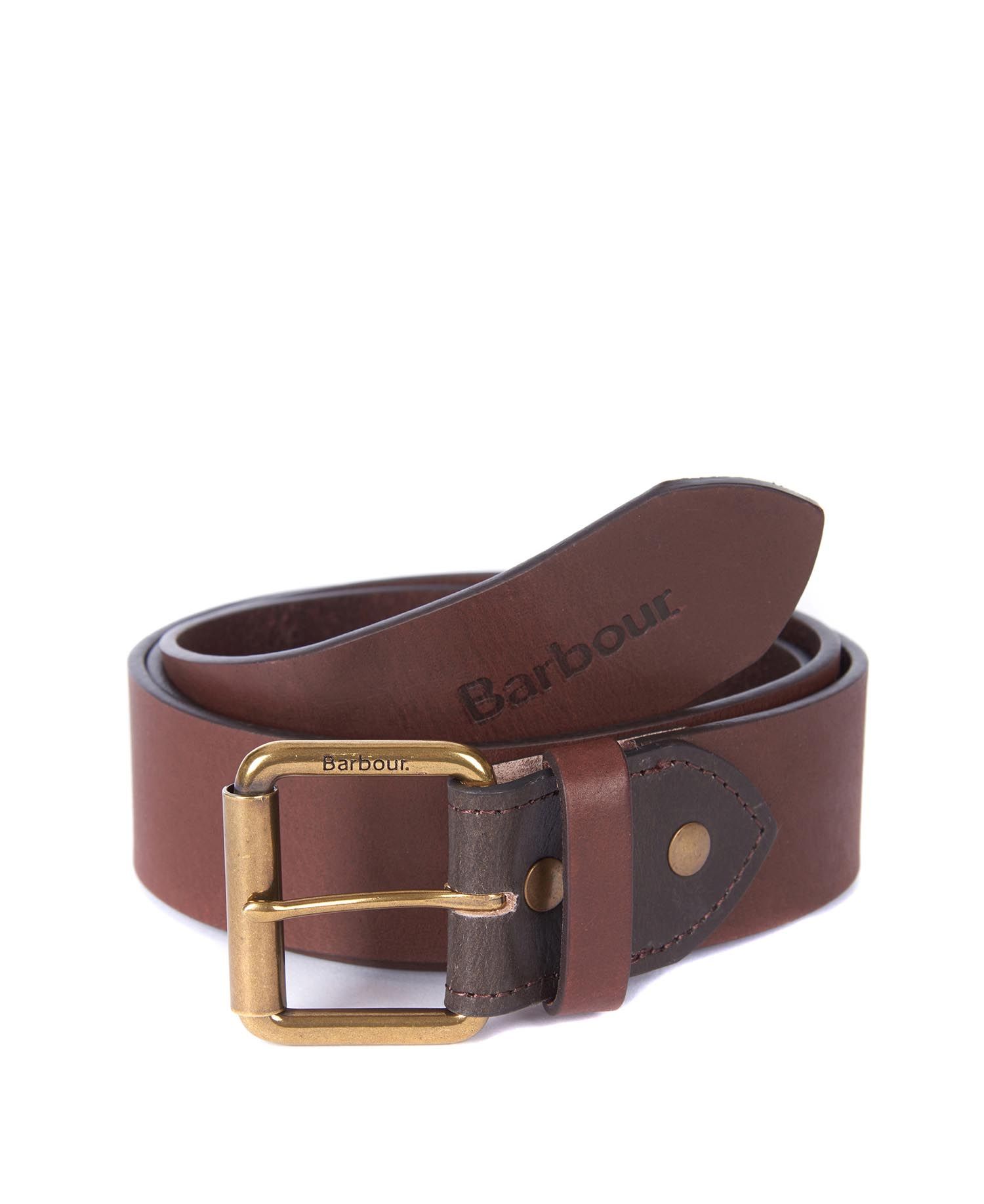 barbour contrast leather belt