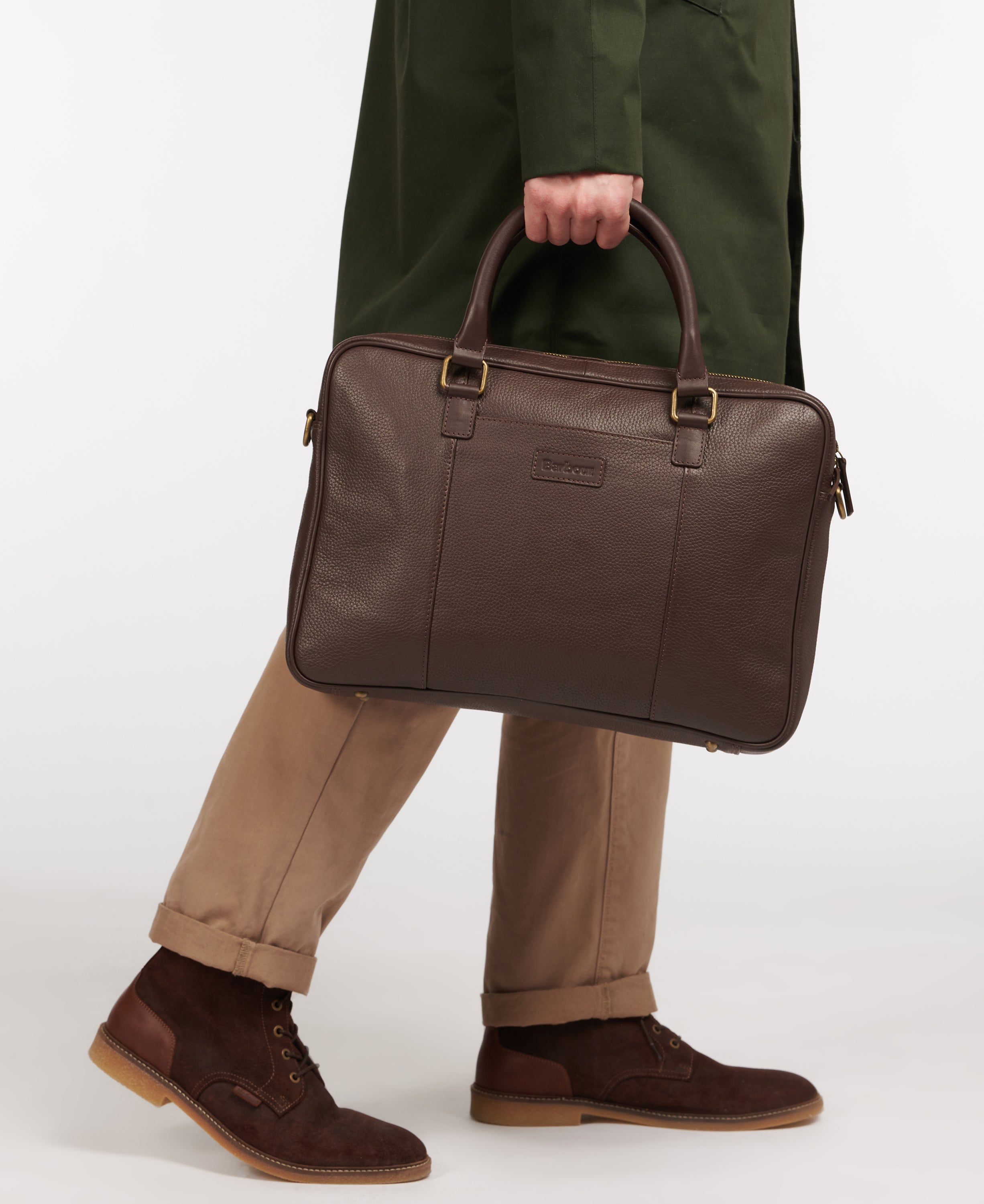 barbour highgate leather holdall