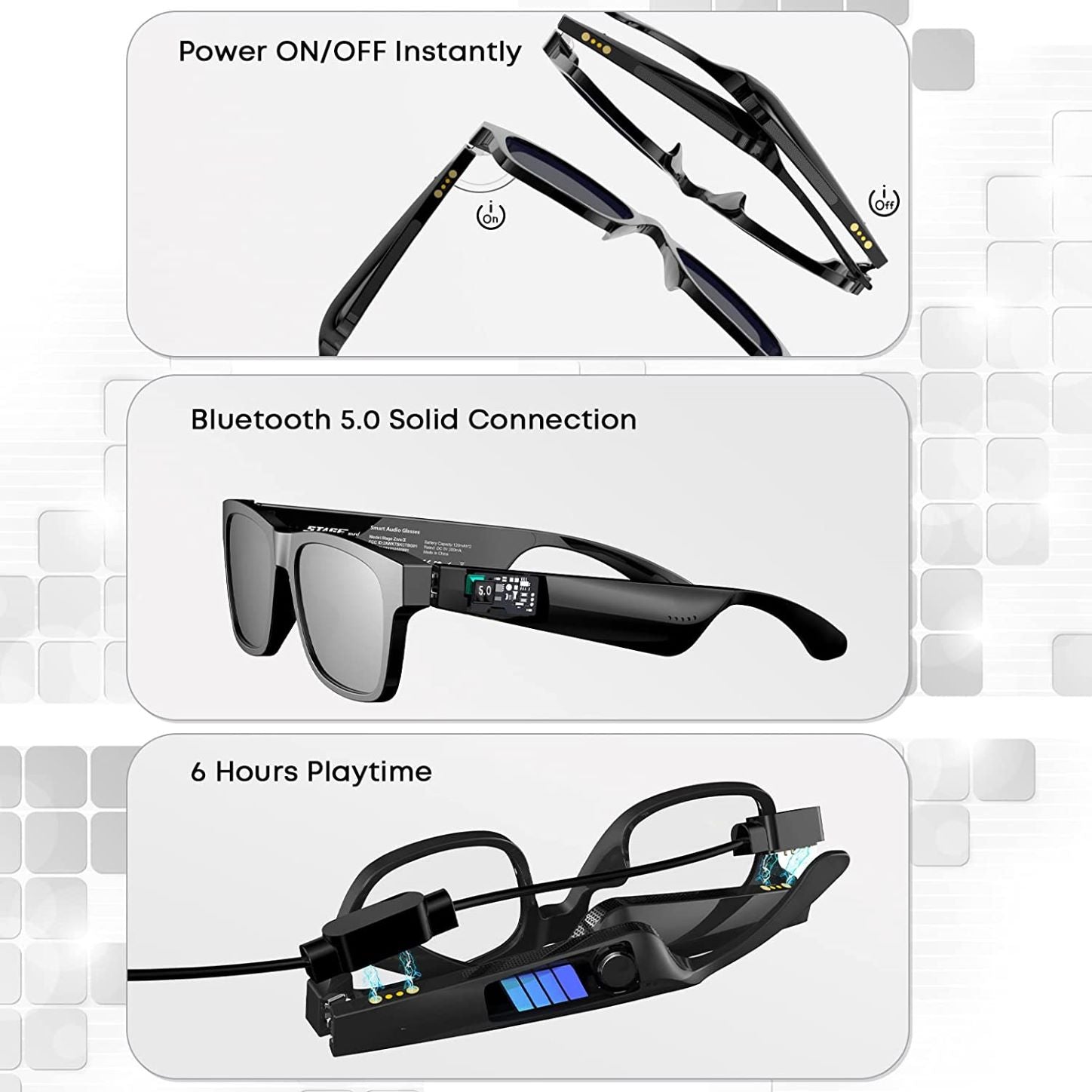 Stage Zoro II Smart Glasses with open ear headphones – Coolmetech