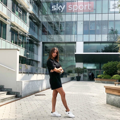 Francesca Cazzaniga negli uffici di Sky Sport