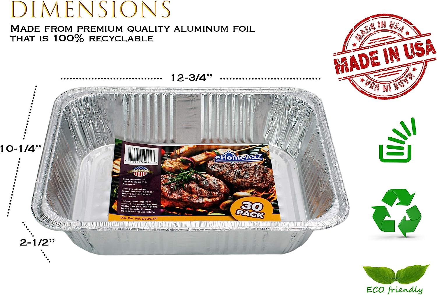 Aluminum Pans 9x13 Disposable Foil Pans (10 Pack) - Half Size Steam Table  Deep Aluminum Trays - Tin Foil Disposable Pans Great for Cooking, Heating