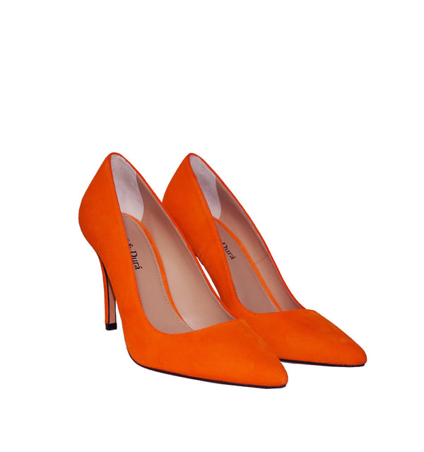 arma Pompeya cinta Stiletto alto en ante naranja – Hangar Zapatos
