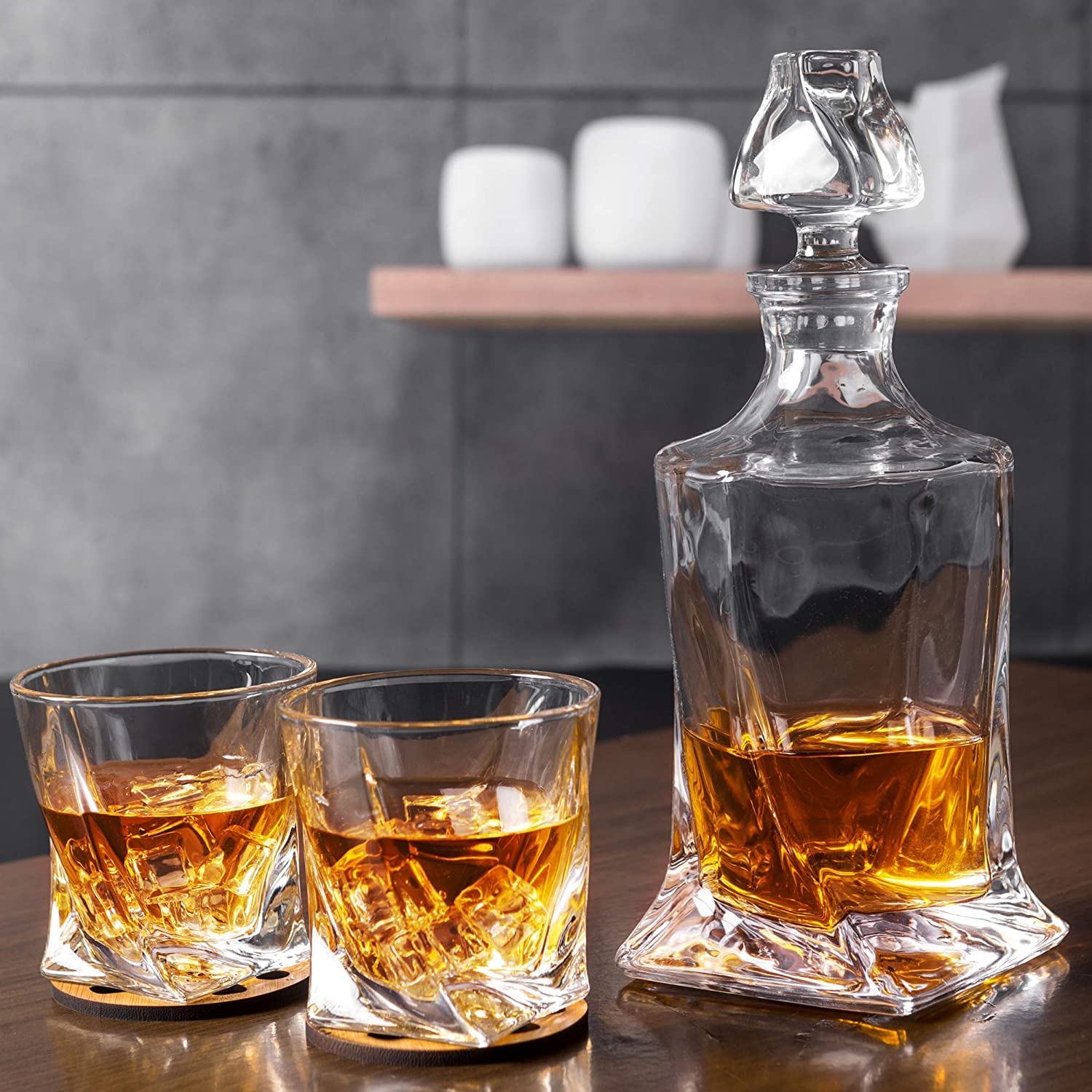 SMARTDECOR Crystal Decanter with pack of 6 glass Decanter Price in