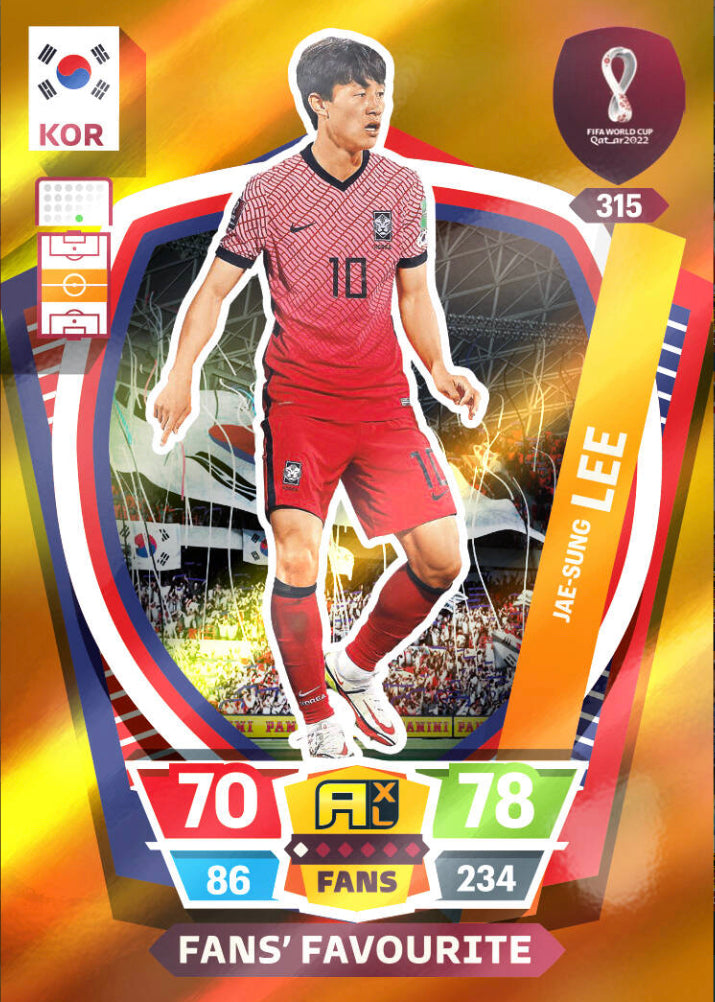 Panini World Cup 2022 Adrenalyn XL - 315 - Jae-Sung Lee - Fans' Favour –  Complete My Sticker Album