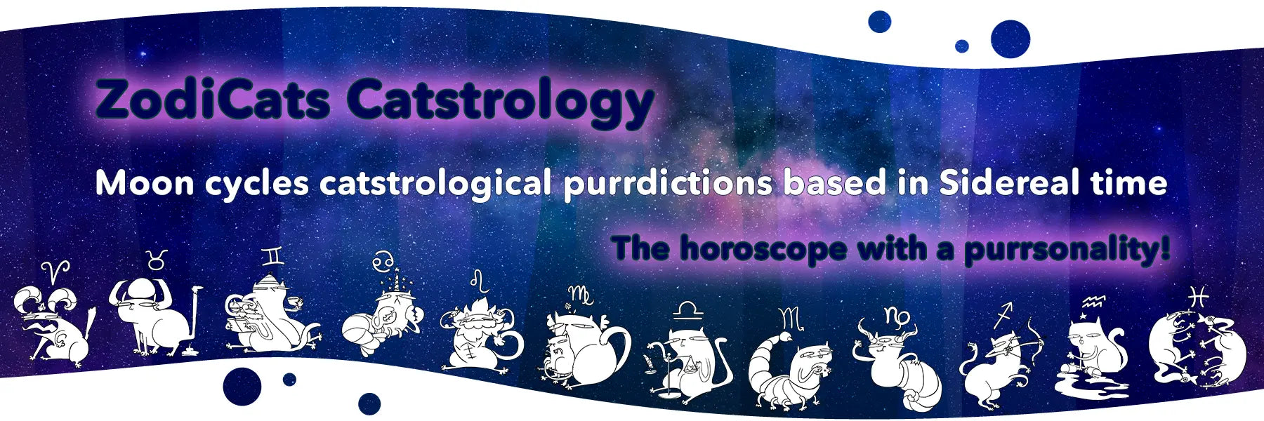 Zodicats horoscope purrdiction graphic image banner