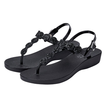 Holster Alora Wedge Thong Sandals - Black – Shoe Box™ Online Store