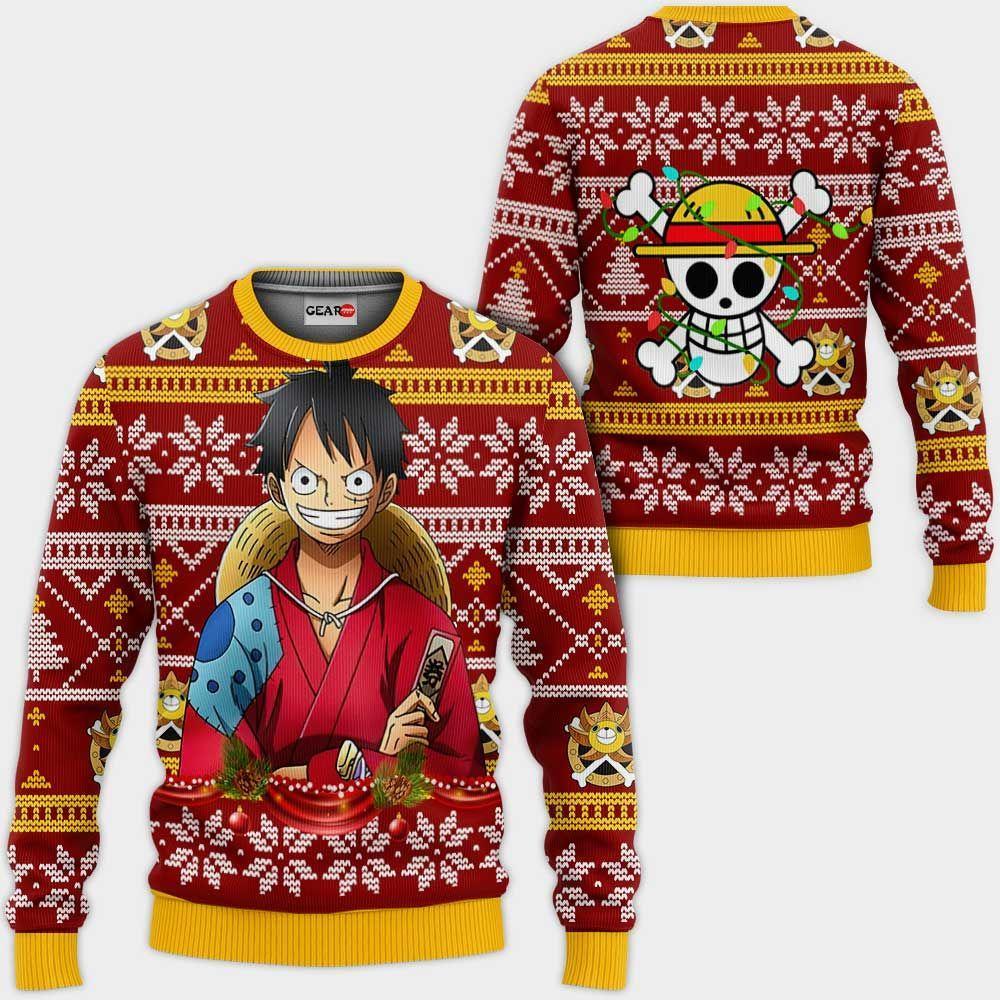 Going Merry Christmas One Piece Ugly Christmas Sweater - Anime Ape