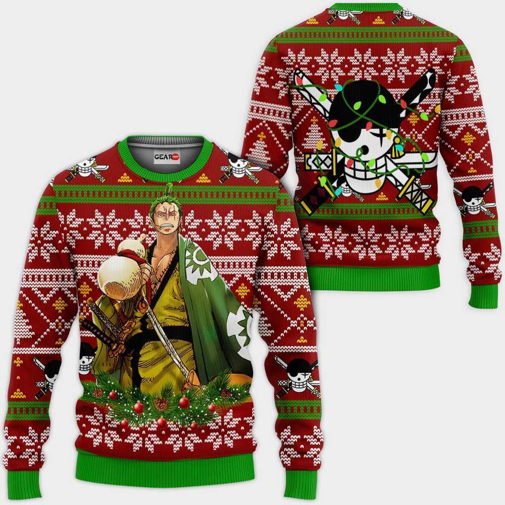 Christmas Zoro One Piece Xmas Men And Women Christmas Gift 3D Ugly Christmas  Sweater - Banantees