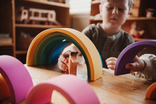 Children playing with blocks