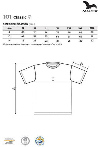 custom unisex t-shirt size guide