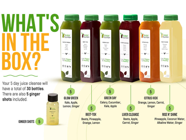 Raw Fountain Juice Original 3 Day Juice Cleanse Flavors
