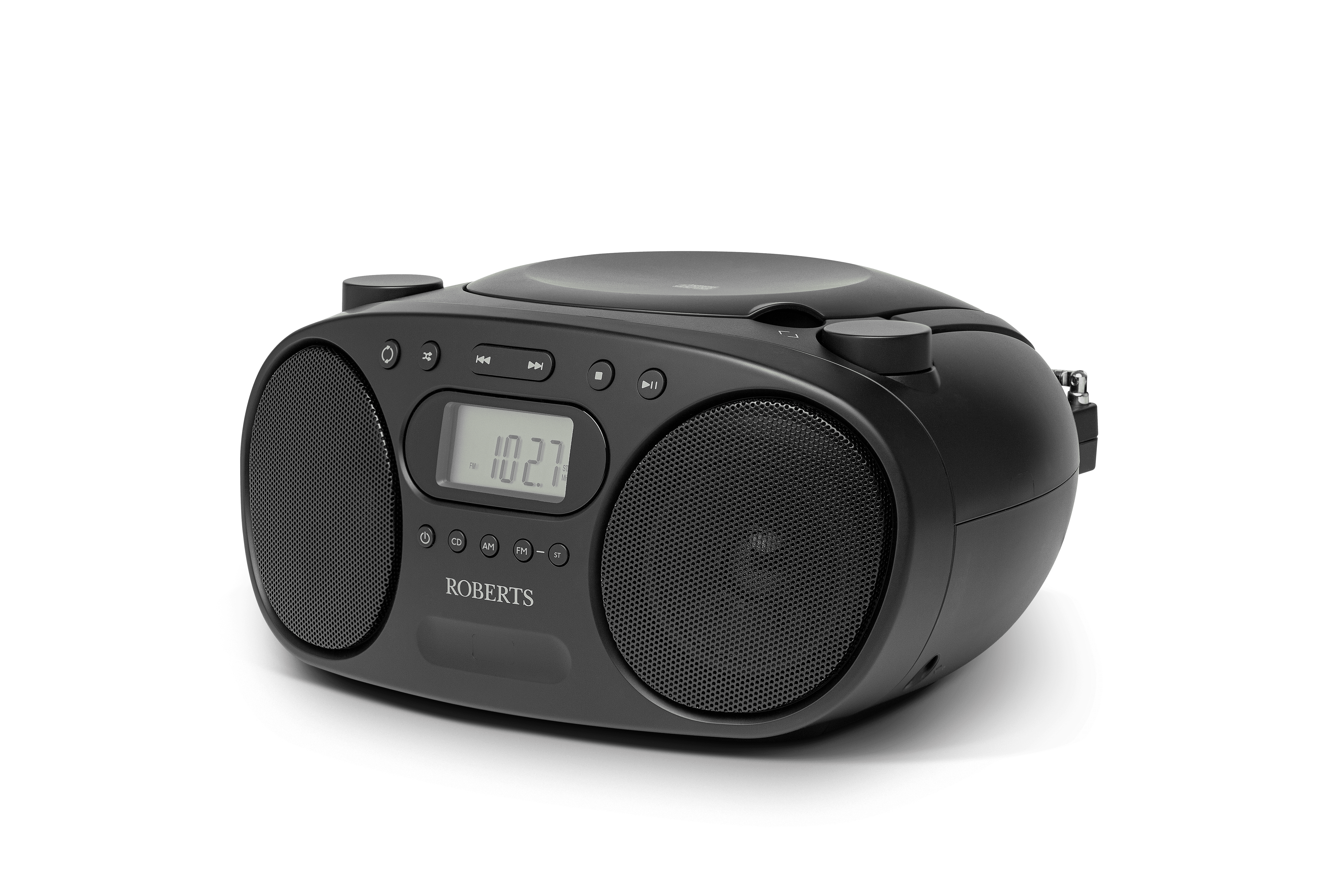 Photos - Portable Speaker Roberts Radio ZOOMBOX FM CD / FM / AM Stereo Boombox - Black ZOOMBOXFM BK 