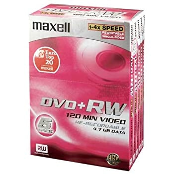Maxell DVD+RW Re-Recordable Discs 120 Min Video 4.7GB - 3 Pack (9 discs) from MagicVision