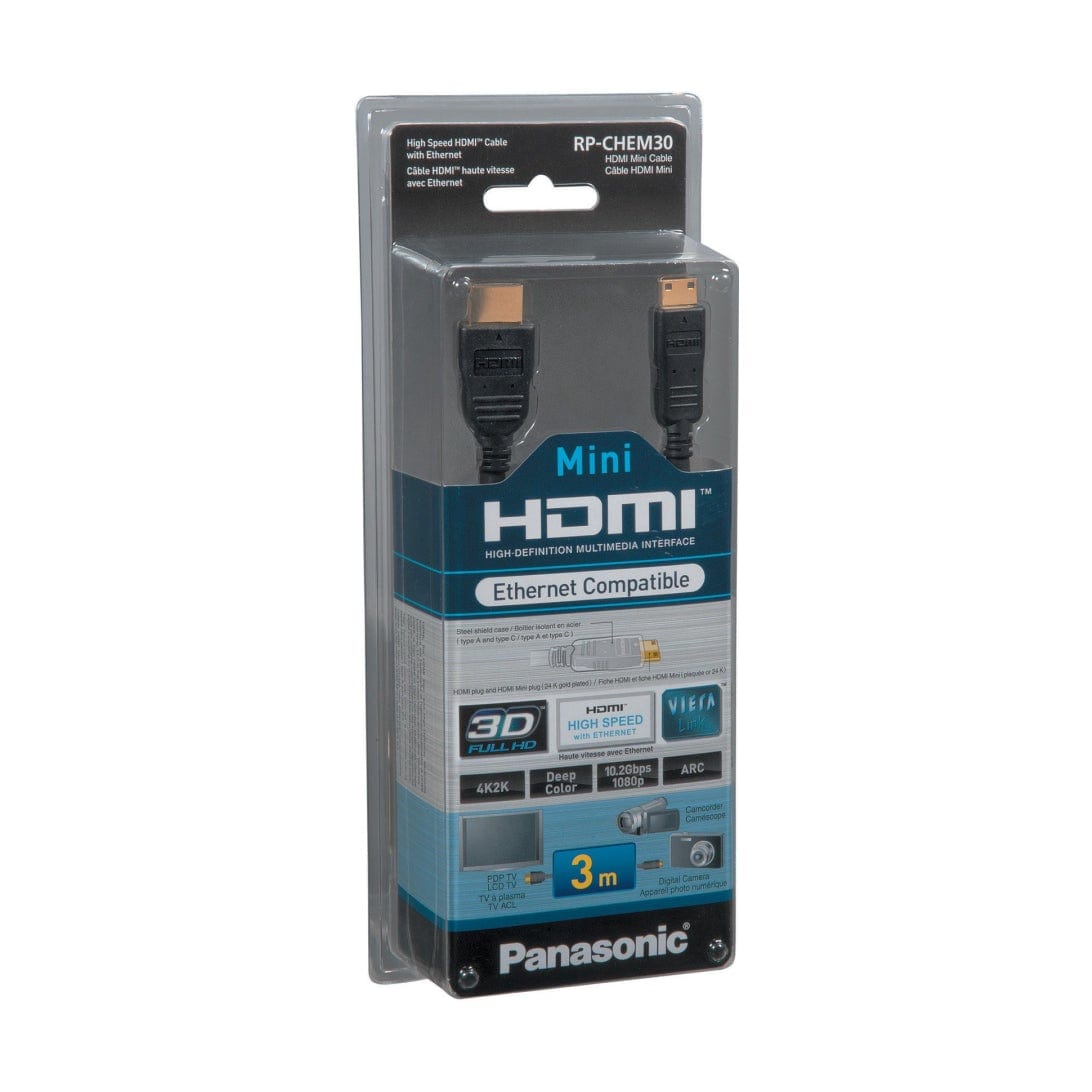Photos - Cable (video, audio, USB) Panasonic RP-CHEM30 3m Mini HDMI Cable-Ethernet 