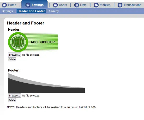 Solid Route Accounting Header and Footer