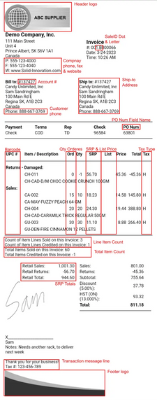 Transaction Layout 4-inch Slip