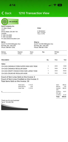 Solid Order Entry