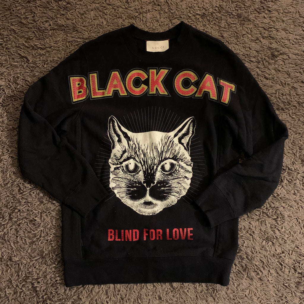 gucci black cat sweater