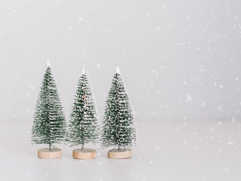 White Frosted Christmas Tree with Wood, Red, and White Ornaments - Soul &  Lane