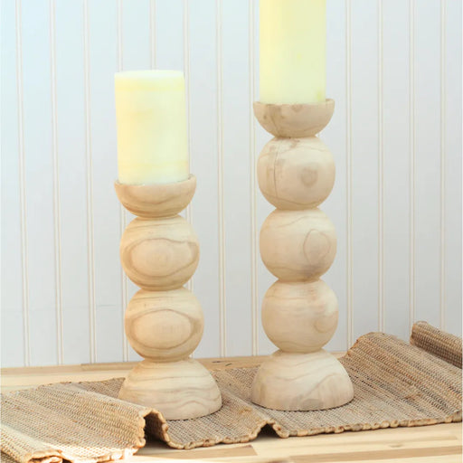 Mango Wood Taper Candle Holders-Set of 2 — Solange & Frances