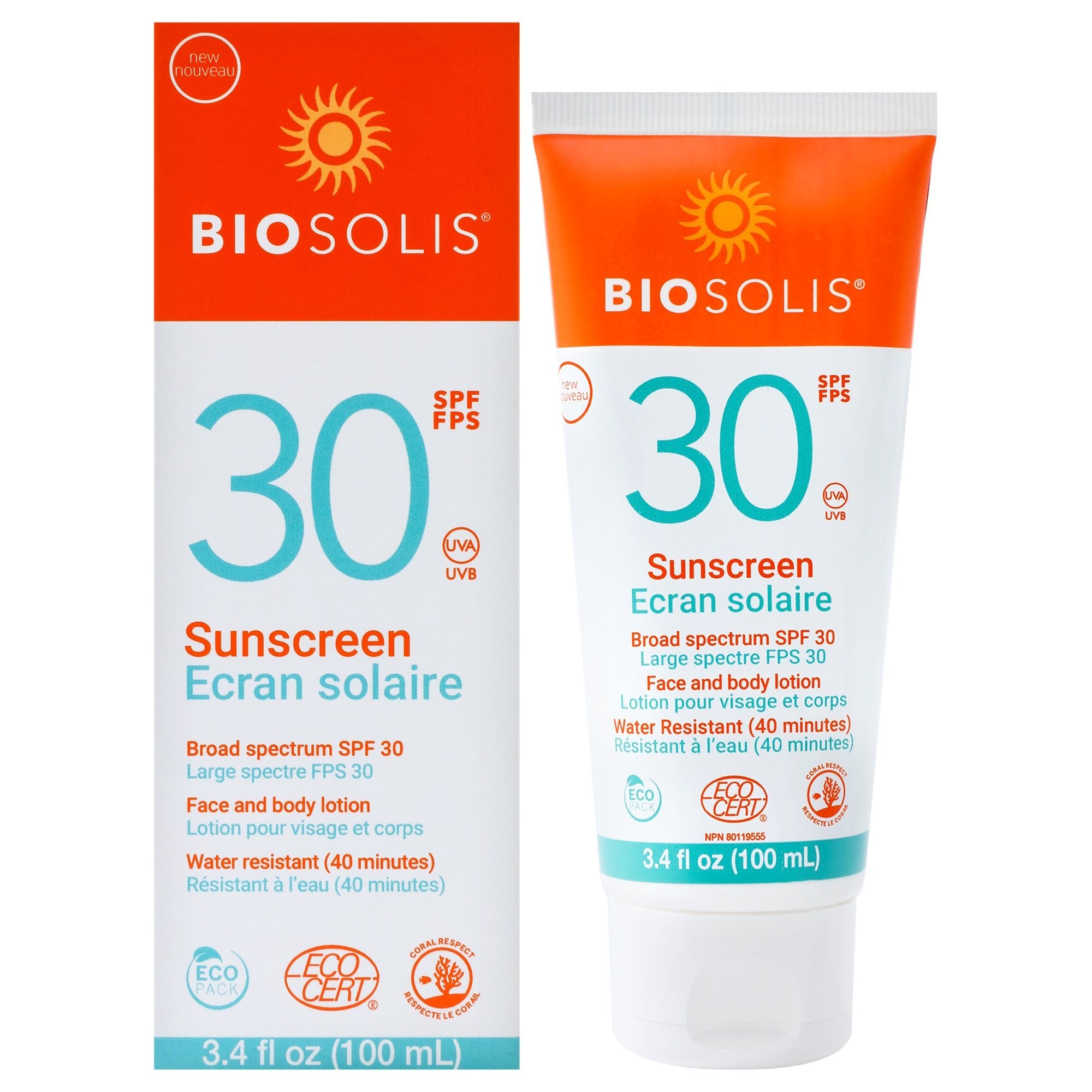 Sunscreen Face and Body Lotion SPF 30 by Biosolis for Unisex - 3.4 oz Sunscreen