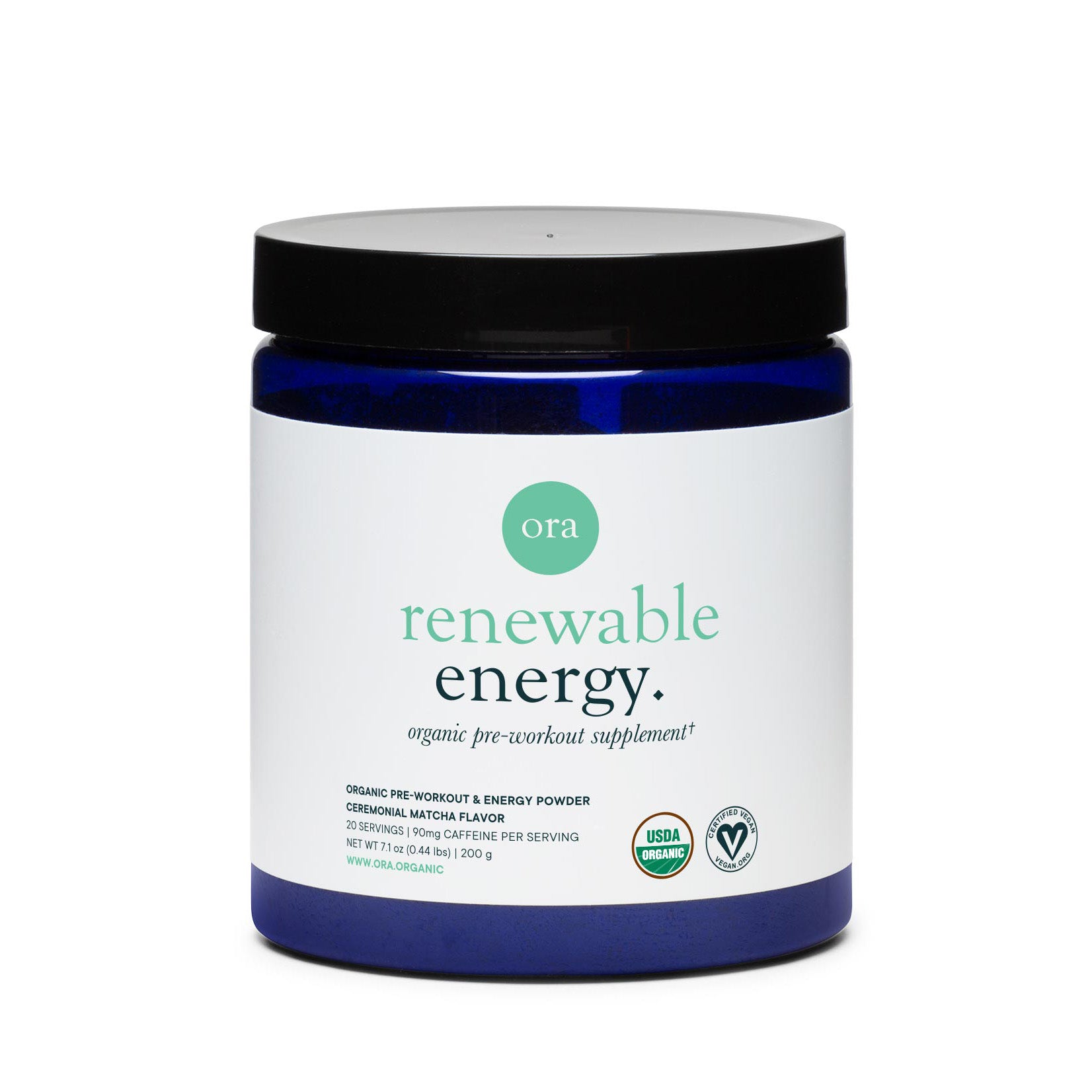 Ora Organic's Renewable Energy PreWorkout Powder Ceremonial Matcha