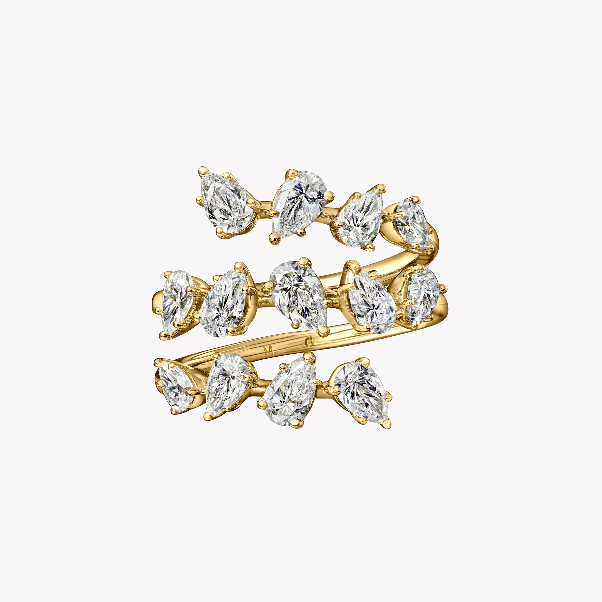 Material Good | Pear Shape Diamond Spiral Ring