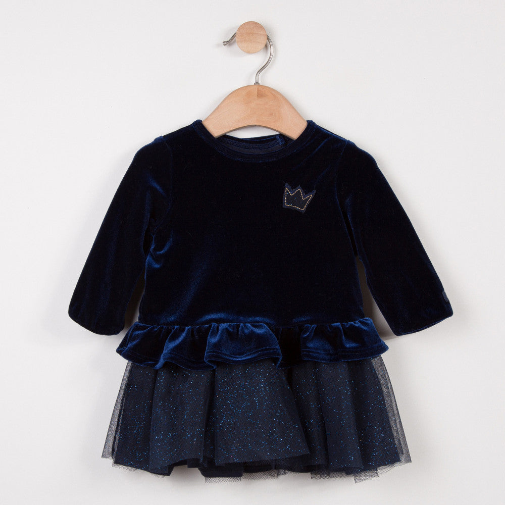 baby girl blue velvet dress