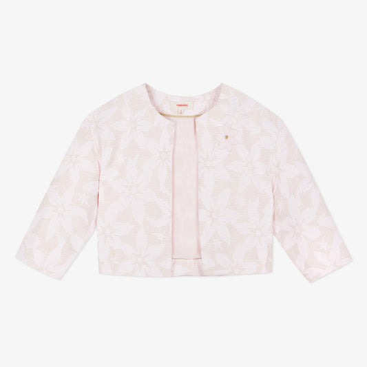 Catimini Smart Jacket in Powder Pink Jacquard (Size 4, 5, 6)