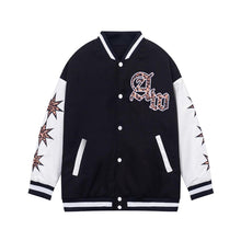 Load image into Gallery viewer, &quot;LEOPARD CROSS&quot; EMBROIDERED VARSITY JACKET