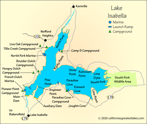 Lake Isabella Fishing Map