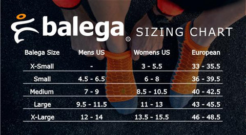 Balega socks size chart