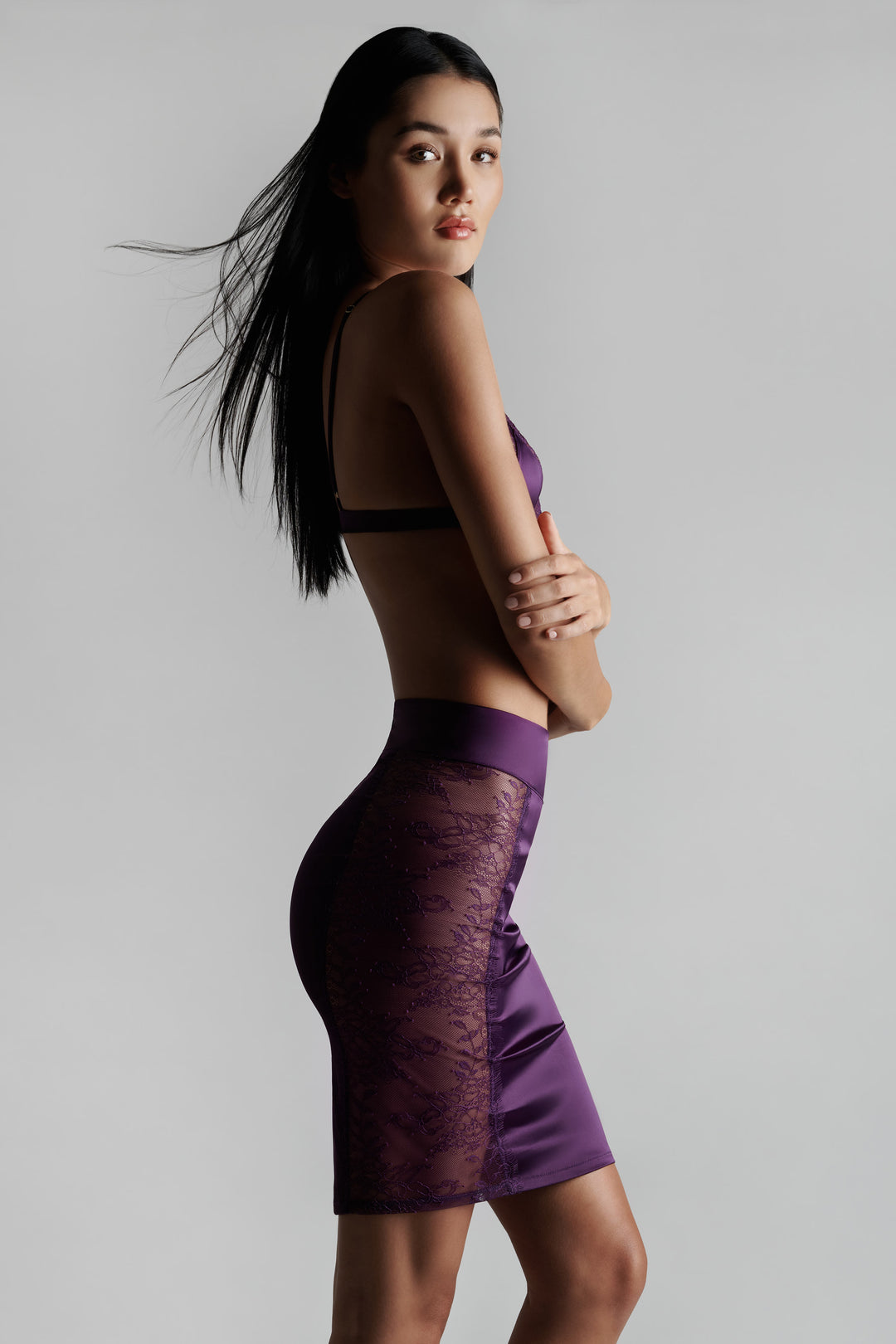 MAISON CLOSE Body string - Villa Satine - Violet, Purple Women's Lingerie  Bodysuit