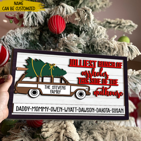 Personalized Christmas 2 Layer Wooden Sign