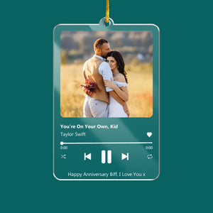Custom Photo And Song Acrylic Ornament - Personalized Music Gift - Gifts For Lovers - Valentines Day Gift - Personalized Couple Acrylic Ornament - Customizeaf™