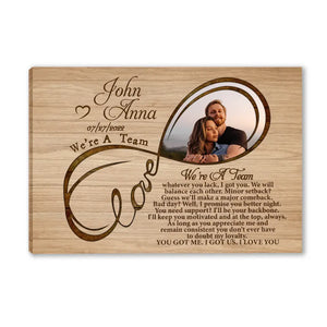 We're A Team - Personalized Couple Canvas Print - Couple Canvas Wall Art - Wall Decor for Couples Bedroom - Customizeaf™