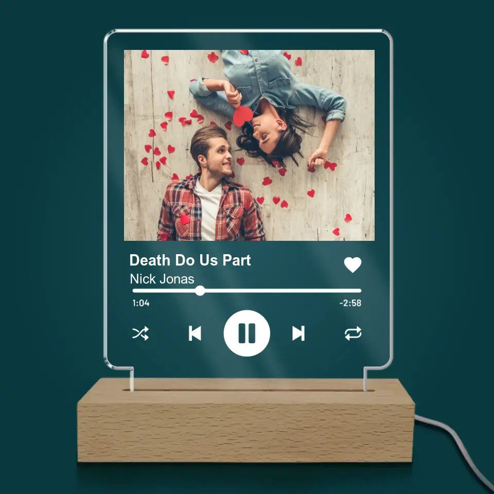 Your Favorite Song Custom Couple Gift - Personalized Acrylic Night Light, Gift For Couple, Husband And Wife - L92