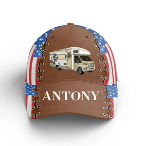 Happy 4th July Camping - Personalized Cap, Gift For Camping Lovers - CF-C46 - Customizeaf™