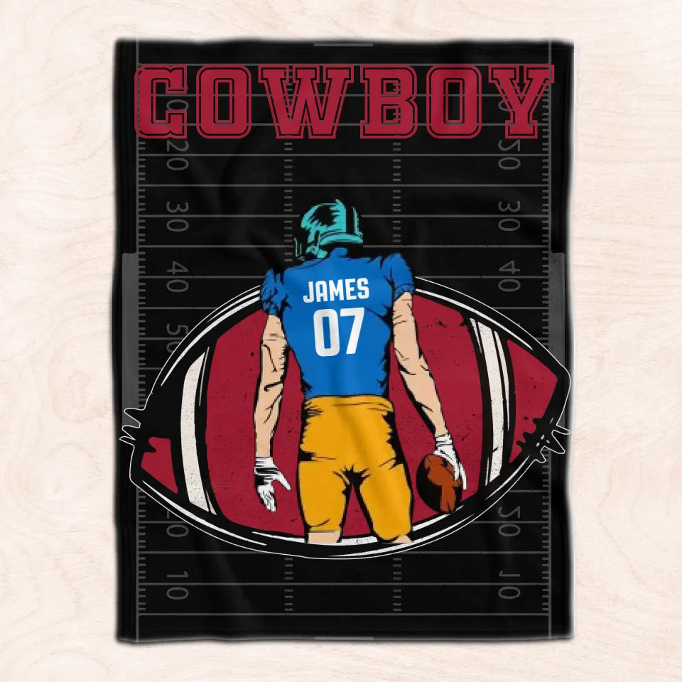 Custom Football Player - Personalized Blanket, Football Fans Gift - BL126YV - Customizeaf product image