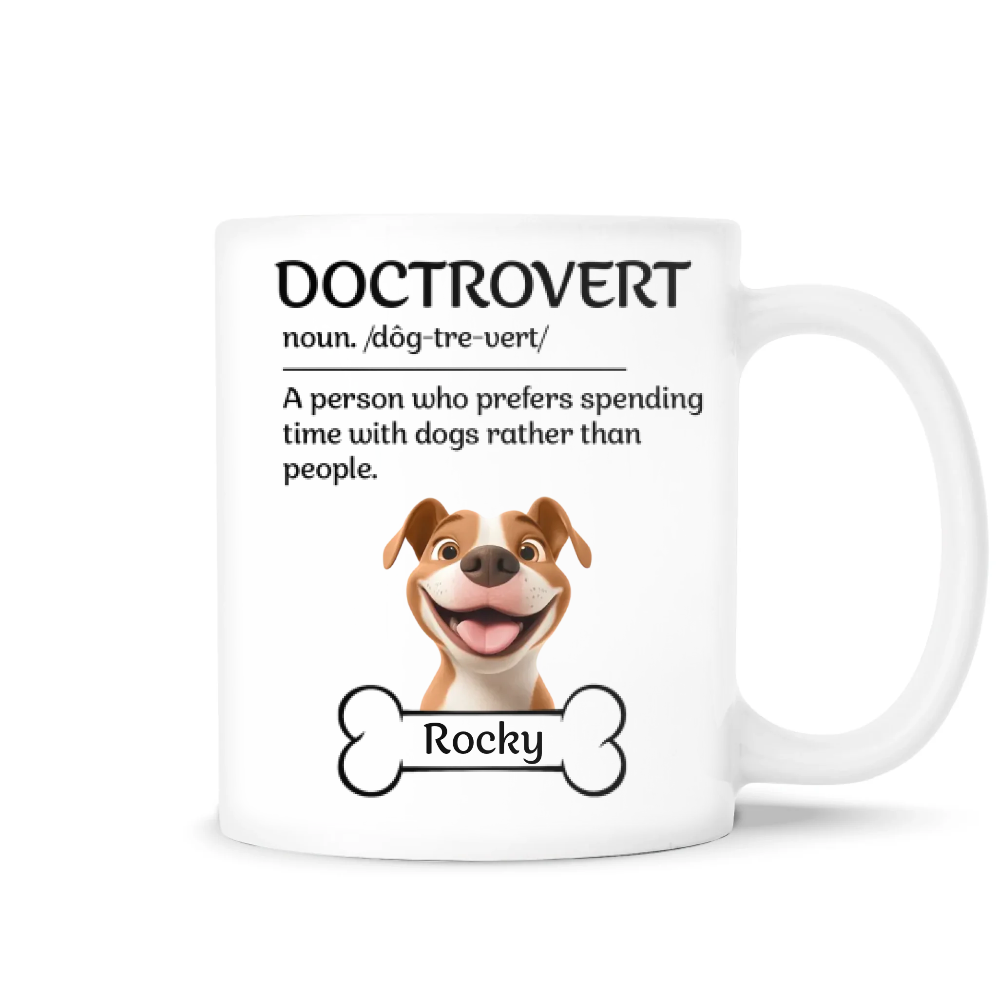 Doctrovert - Personalized Mug, Funny Gift for Dog Lover, Gift for Dog Mom, Dog Dad Gift