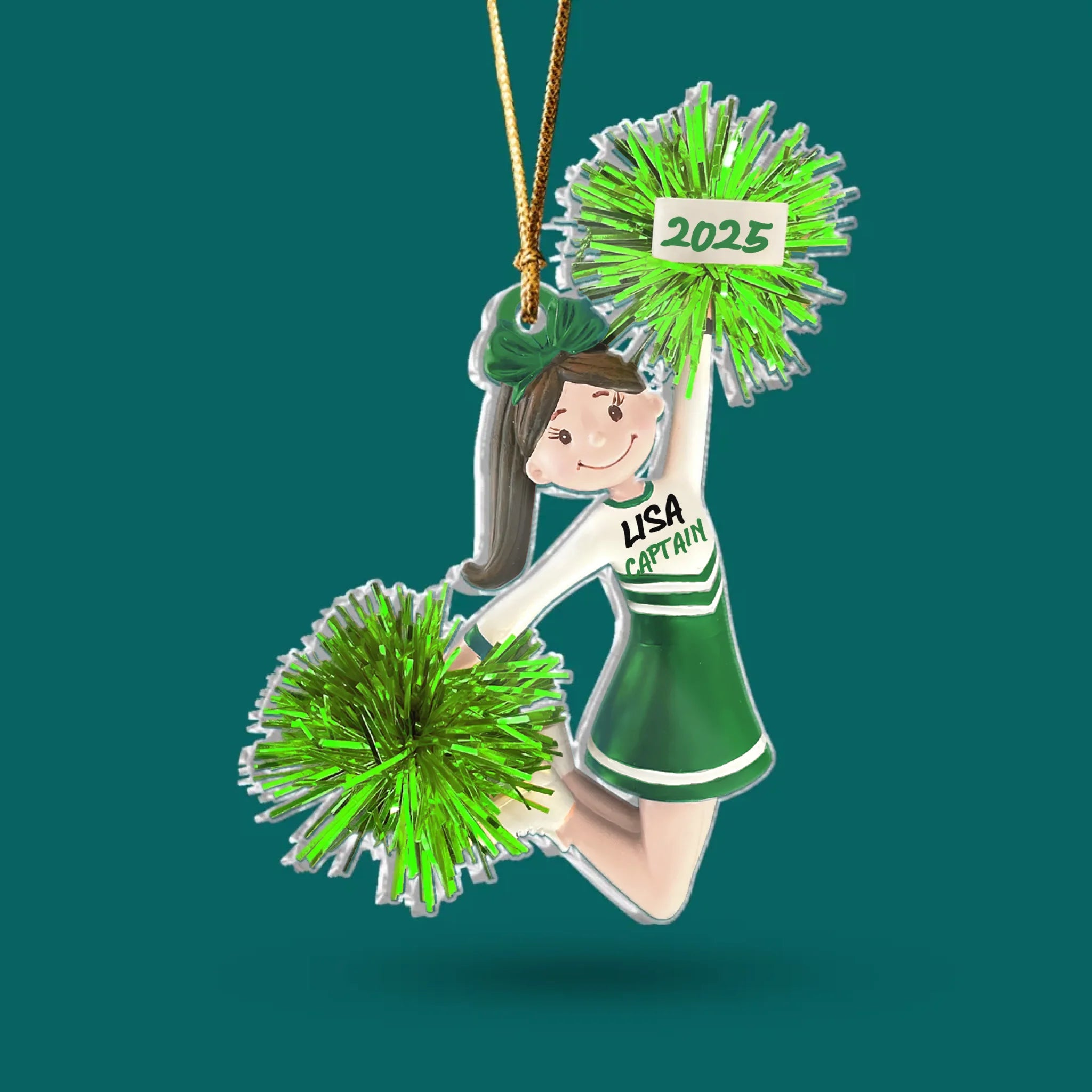 Cheerleader Christmas Ornament - Personalized Acrylic Ornament, Cheerleader Gift - ORN294TL